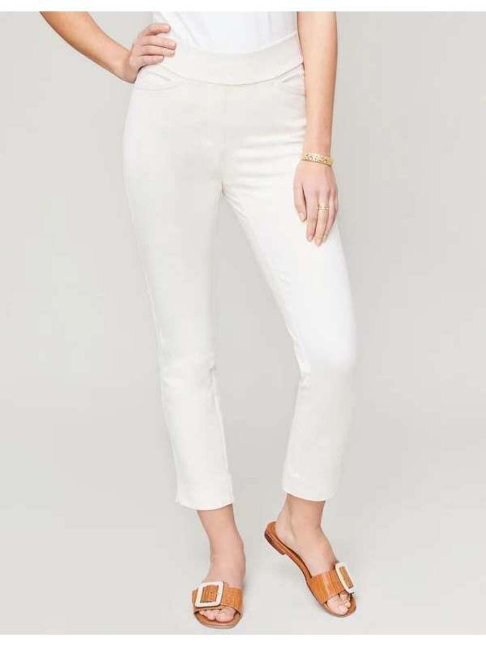 Spartina 449 Women's Maren Pull-On Stretch Pants in Buttercream Ivory - Size XL